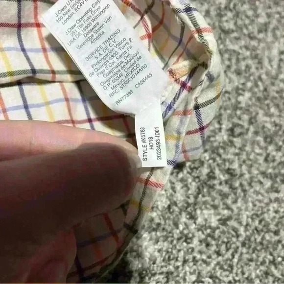 MADEWELL Tie Front Shirt Rainbow Plaid Cotton Long Sleeve Button Down Size XS - Picture 8 of 9